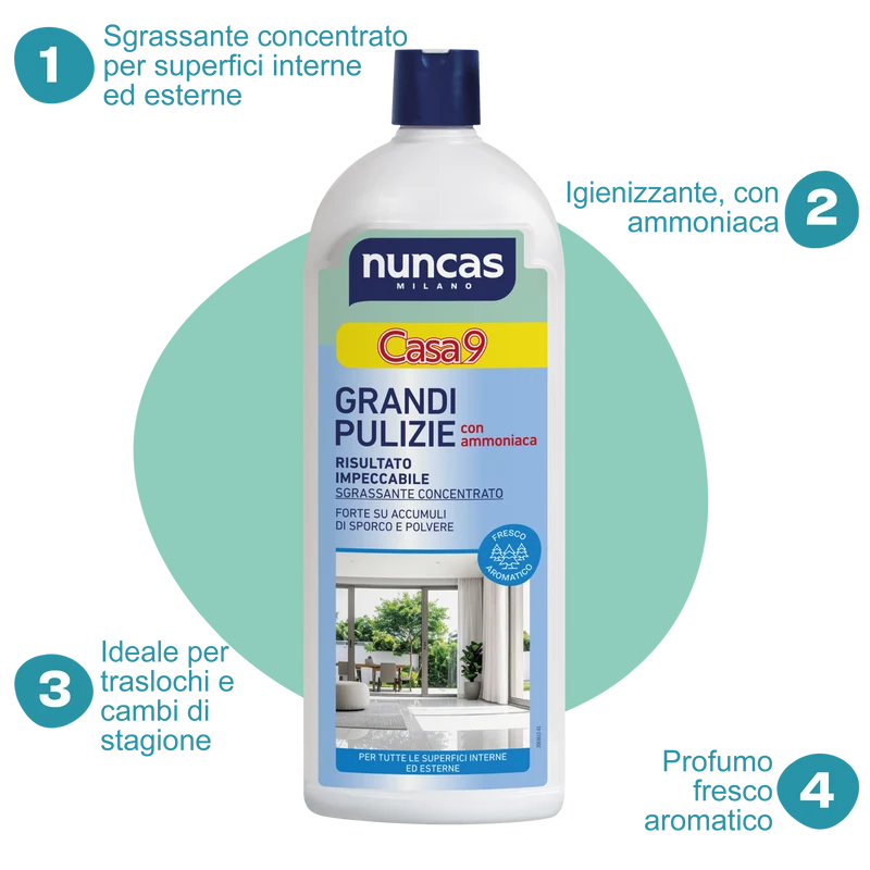 Casa9 Grandi Pulizie con Ammoniaca - 1000 ml