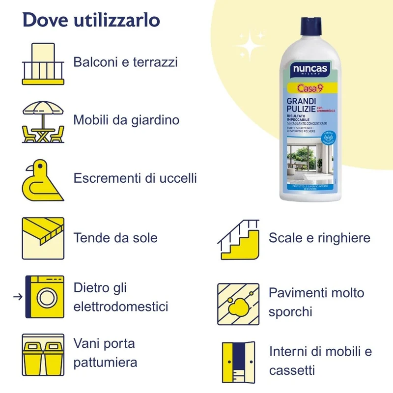 Casa9 Grandi Pulizie con Ammoniaca - 1000 ml