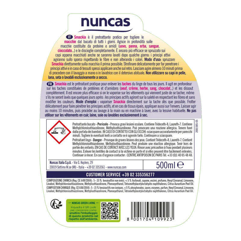 Smackia Pretrattante Capi Bianchi e Colorati - 500ml