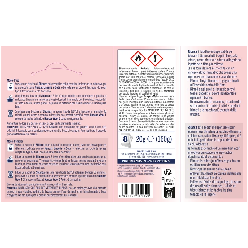 Sbianca - Additivo sbiancante in polvere per capi