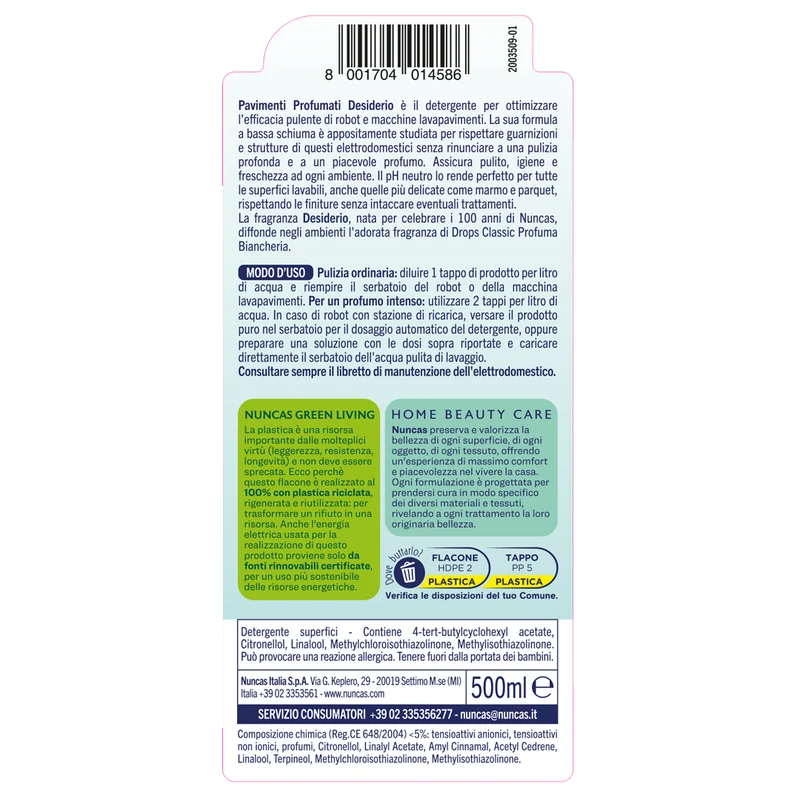Pavimenti Profumati Robot Detergente Desiderio - 500 ml