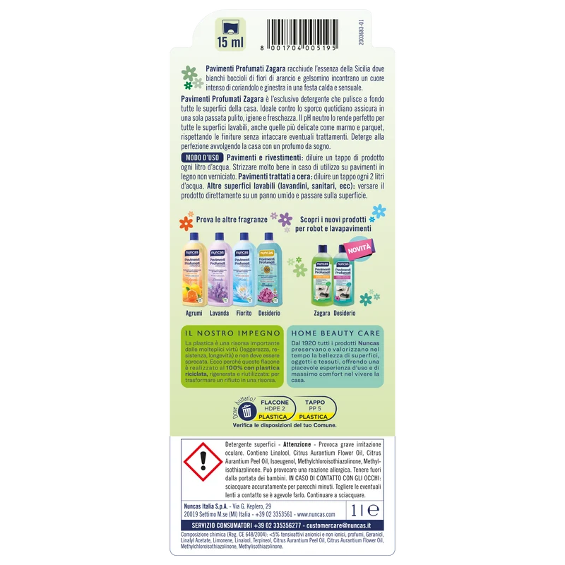 Pavimenti Profumati Detergente Zagara - 1000ml