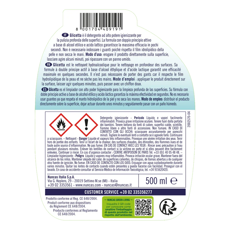 Glicetta Alcool Plus - Igienizzante - 500ml
