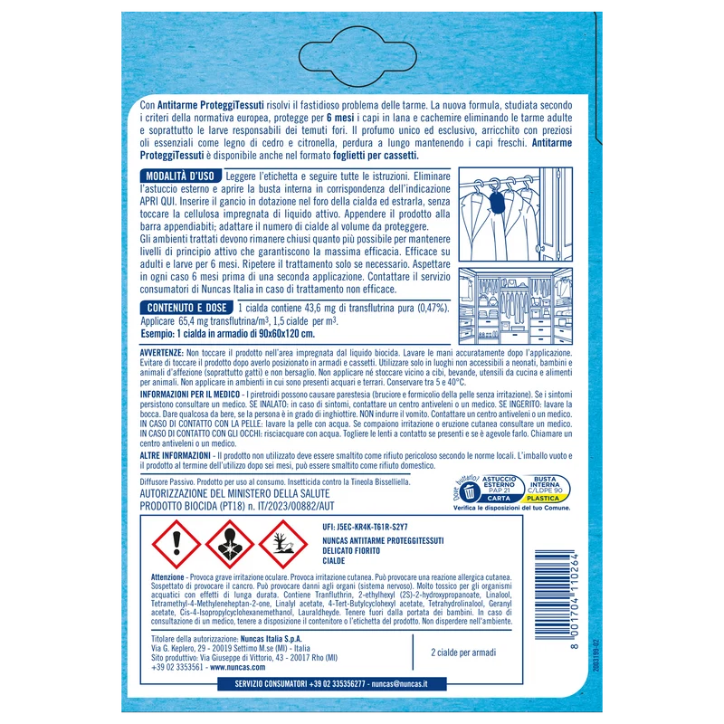 Antitarme proteggitessuti Cialde Delicato Fiorito - 2 pezzi