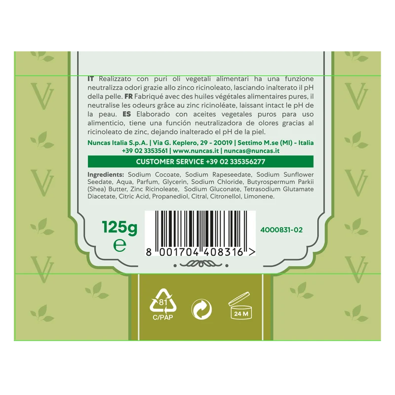Vittoria Verde saponi pratici e funzionali Antiodore - 125g