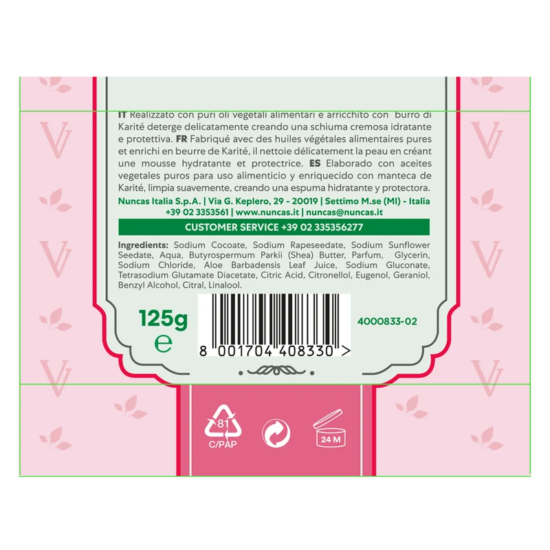 Vittoria Verde Saponi Cremosi Rosa e Aloe Vera - 125g