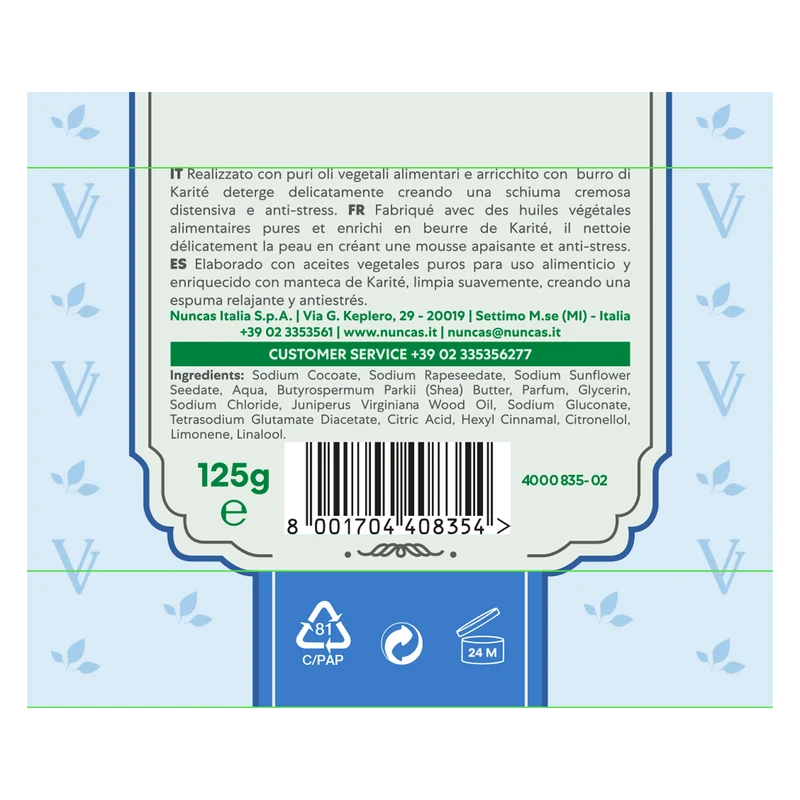 Vittoria Verde Saponi Cremosi Legno di Cedro e Ginepro - 125g