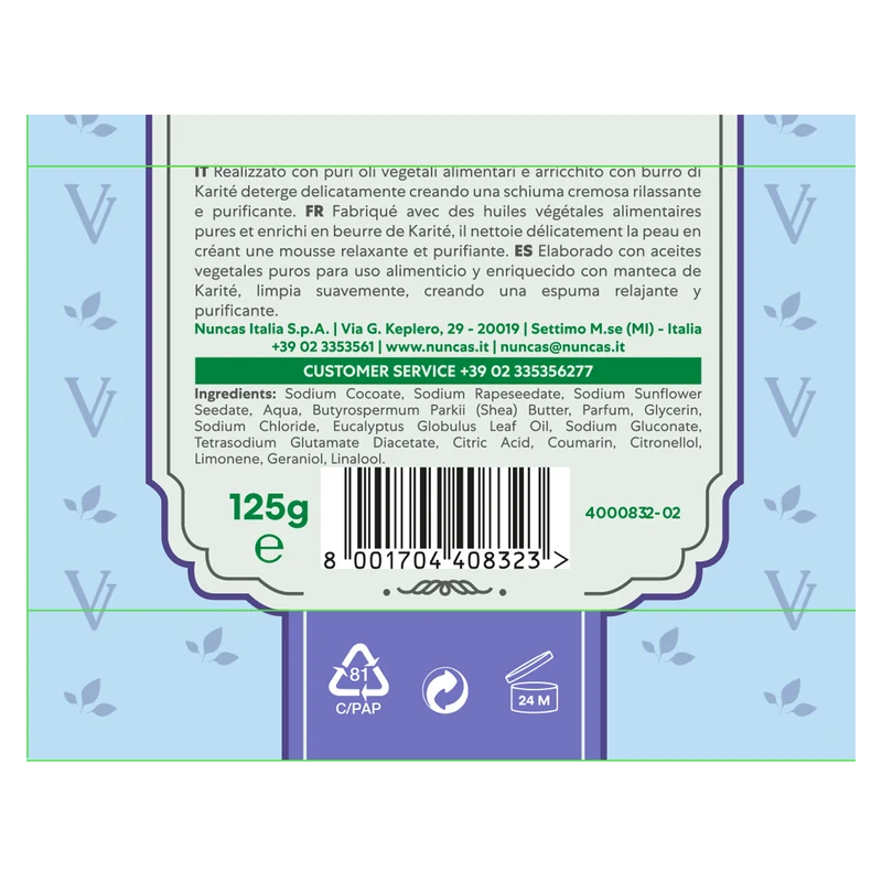 Vittoria Verde Saponi Cremosi Lavanda e Eucalipto - 125g