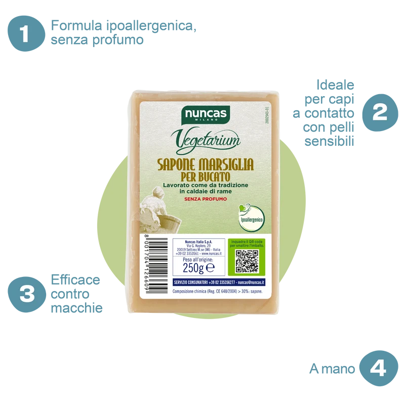 Vegetarium Sapone di Marsiglia Tradizionale per bucato - 250g