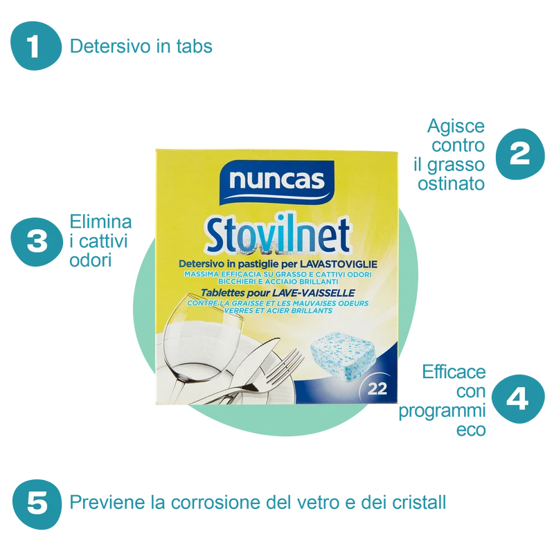 Stovilnet Detersivo in Pastiglie Lavastoviglie - 22 Pezzi