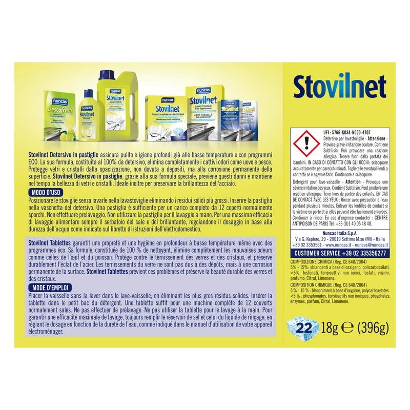 Stovilnet Detersivo in Pastiglie Lavastoviglie - 22 Pezzi