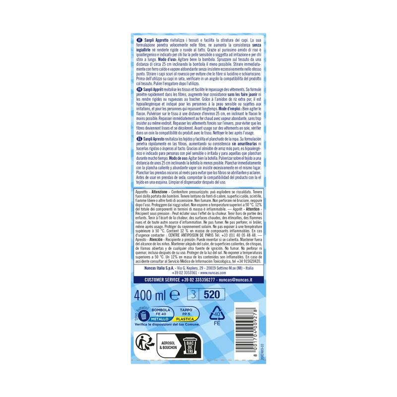 Sanpli Appretto Spray - 400ml
