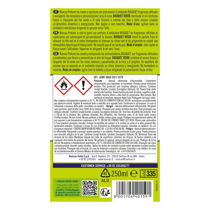 Bouquet Profumatore Spray Verde - 250ml