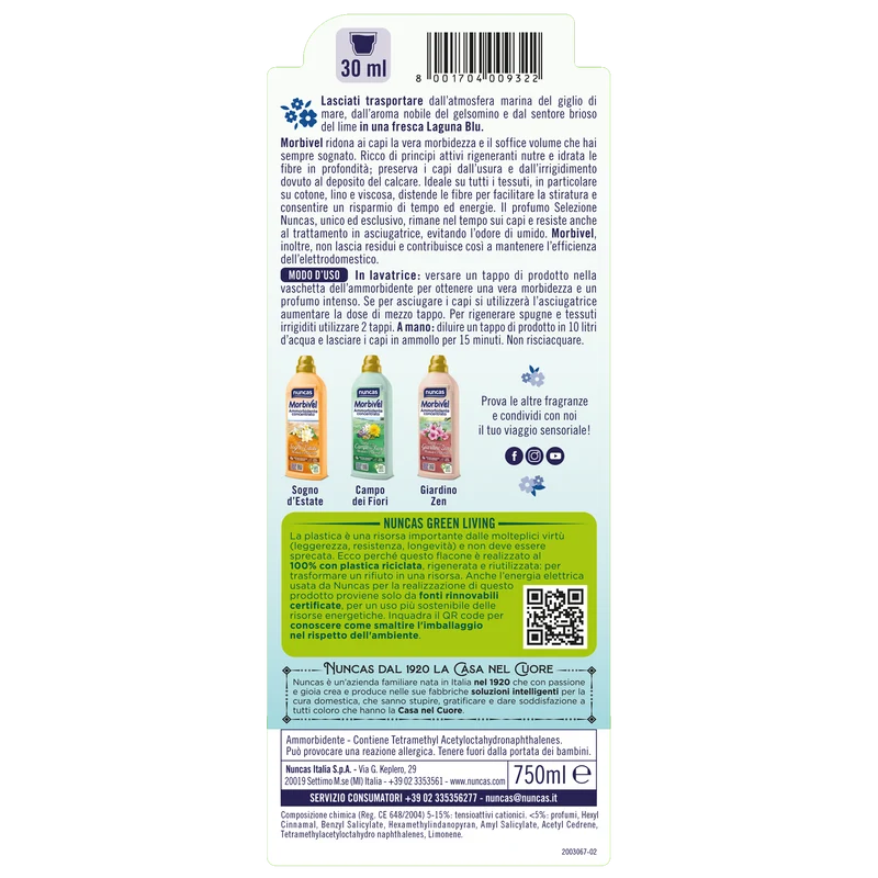 Morbivel Ammorbidente Bucato Laguna Blu - 750ml