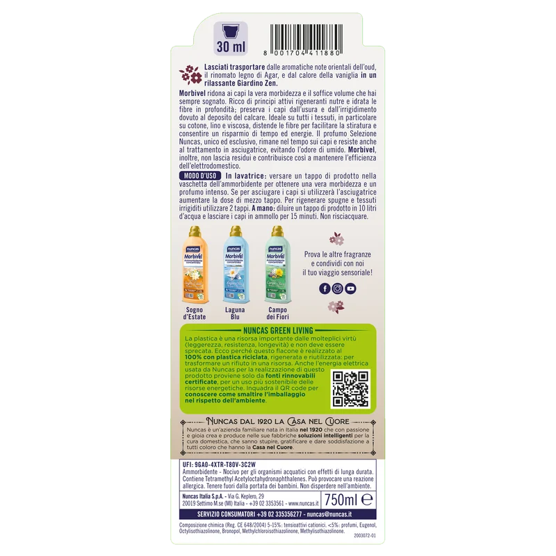 Morbivel Ammorbidente Bucato Giardino Zen - 750ml