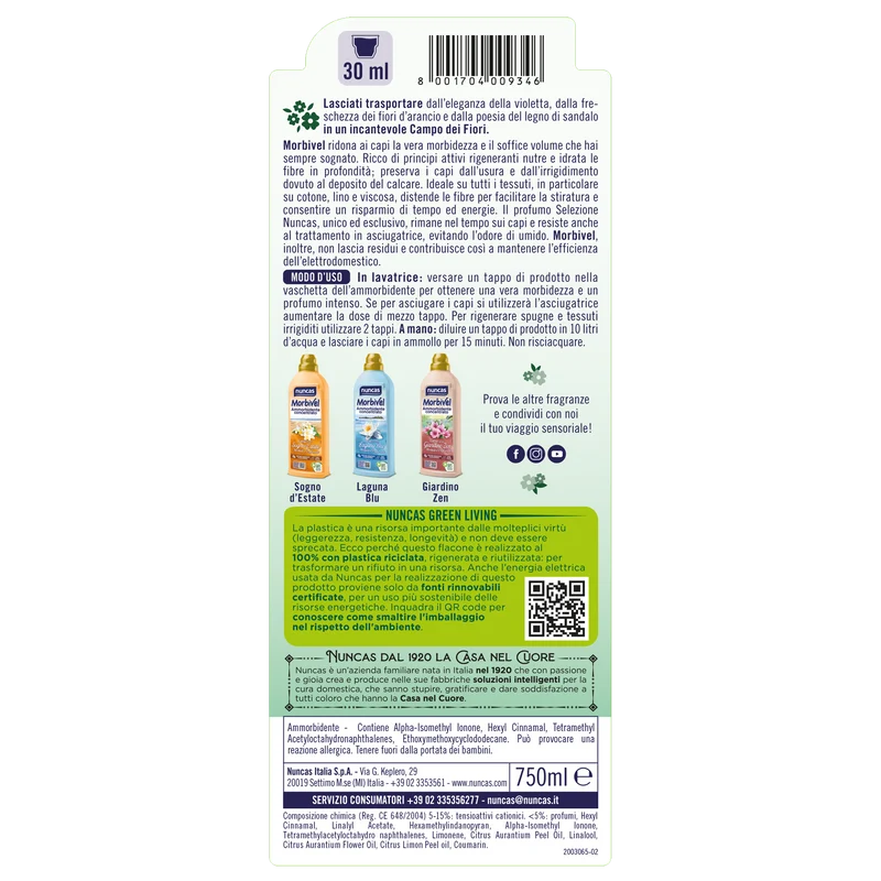 Morbivel Ammorbidente Bucato Campo dei Fiori - 750ml