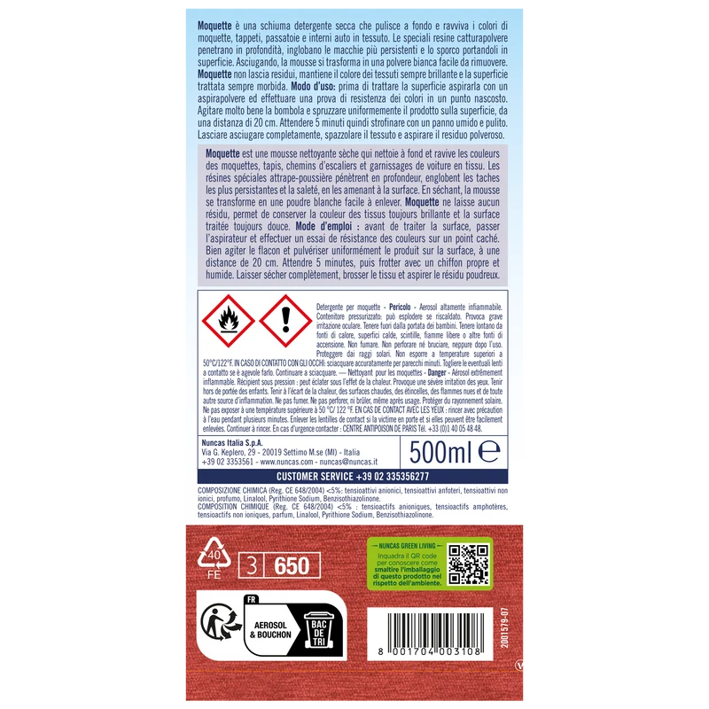 Moquette Spray Smacchiante Moquette e Tappeti - 500ml