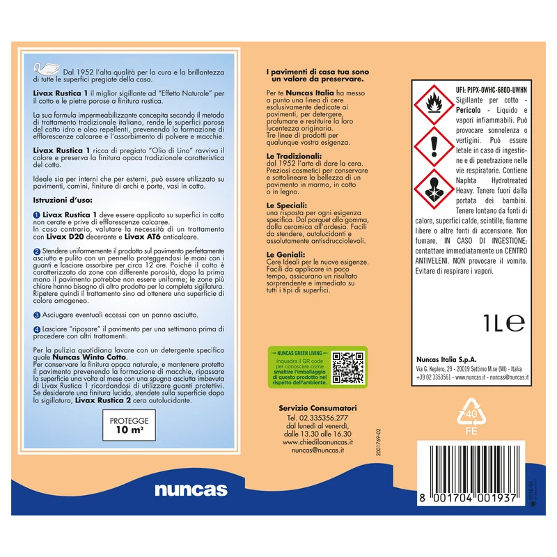 Livax Sigillante Rustica 1 Cotto e Pietre Porose - 1000ml