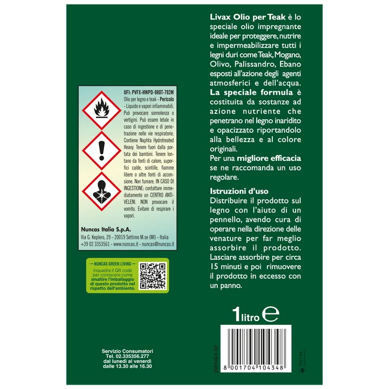 Livax Olio Restauratore Teak - 1000ml