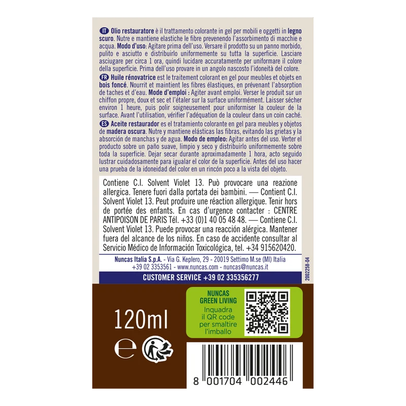 Livax Mobili&Design Olio Restauratore Legni Scuri - 120ml