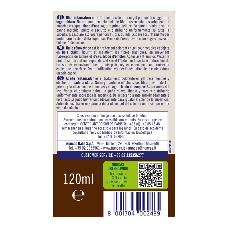 Livax Mobili&Design Olio Restauratore Legni Chiari - 120ml