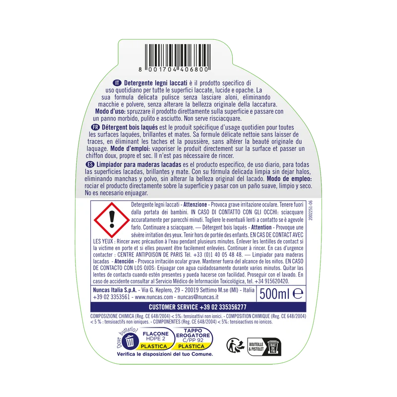 Livax Mobili&Design Detergente Legni Laccati Lucidi e Opachi - 500ml
