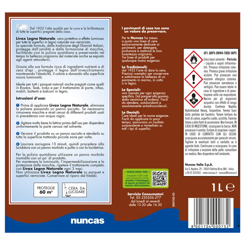 Livax Cera Legno Naturale - 1000ml