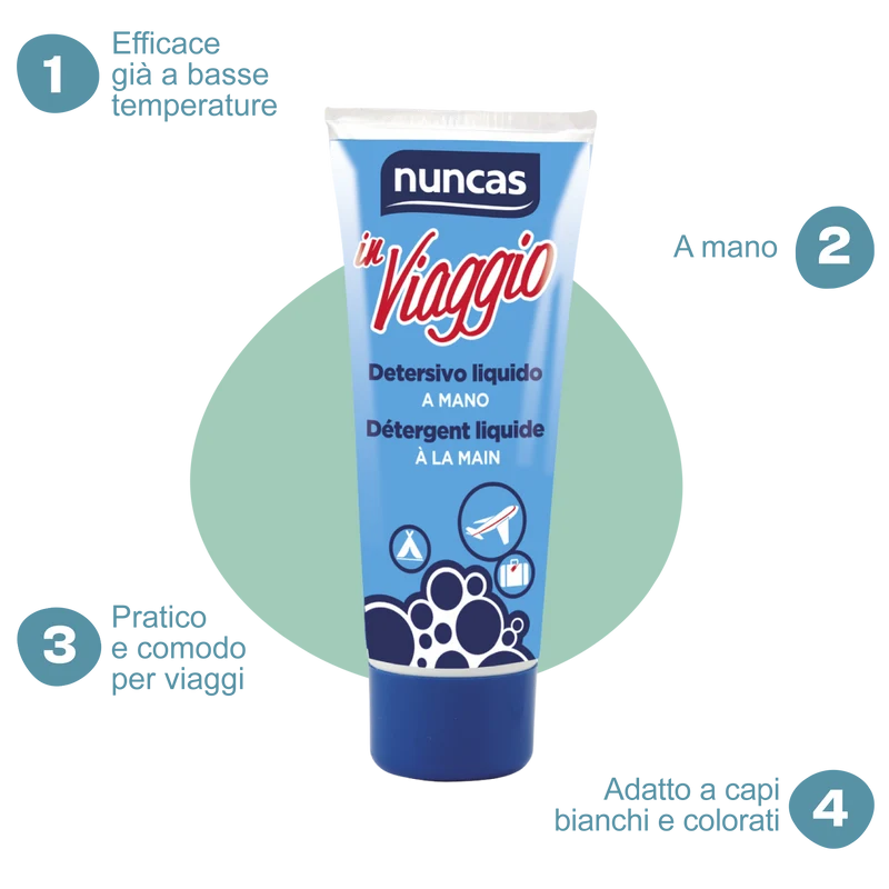 In Viaggio Detersivo Liquido a Mano Capi Bianchi e Colorati - 100ml