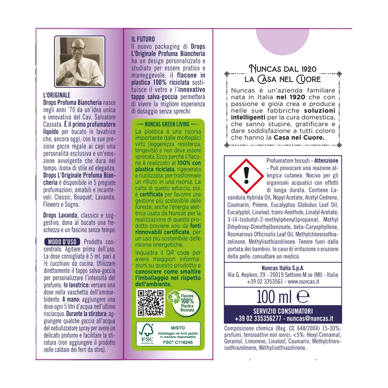 Drops Profuma Biancheria Lavanda - 100ml