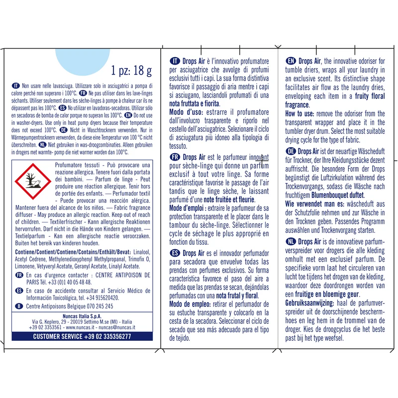 Drops Air Profumatore per Asciugatrice Garden - 1 Pezzo