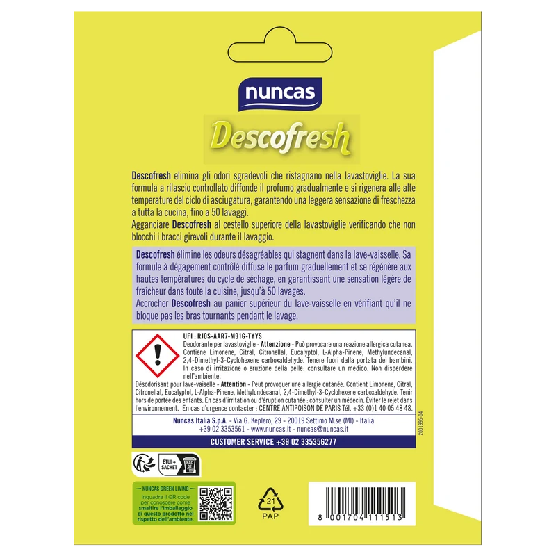 Descofresh Deodorante Lavastoviglie - 1 Pezzo
