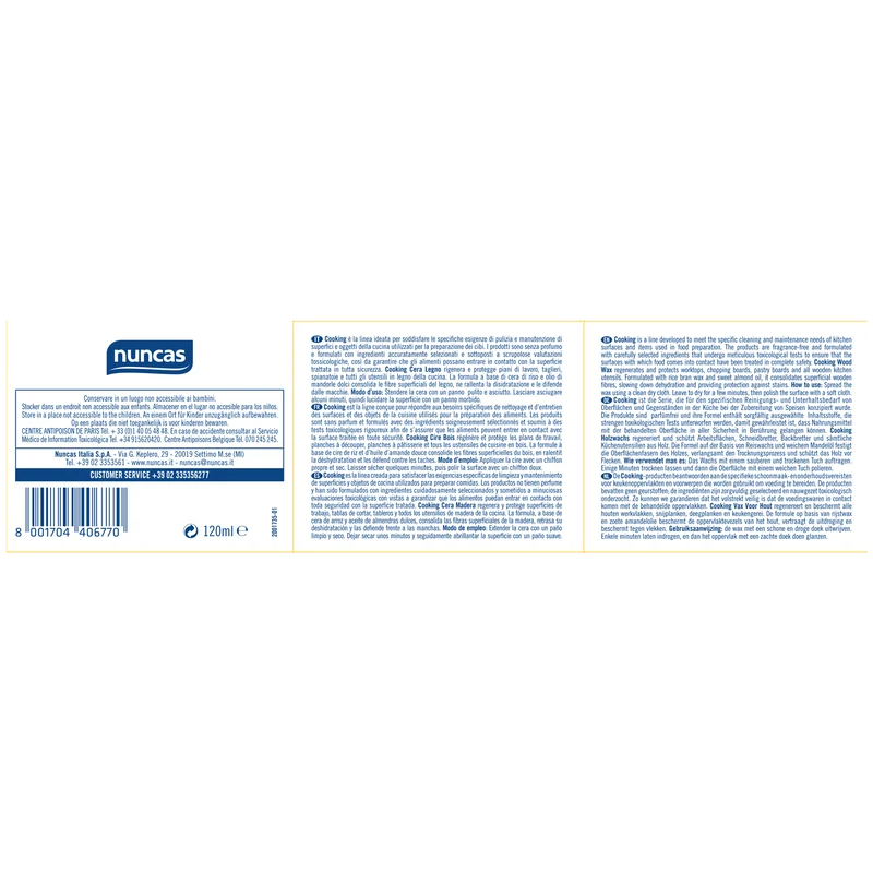 Cooking Cera Superfici in Legno - 120ml