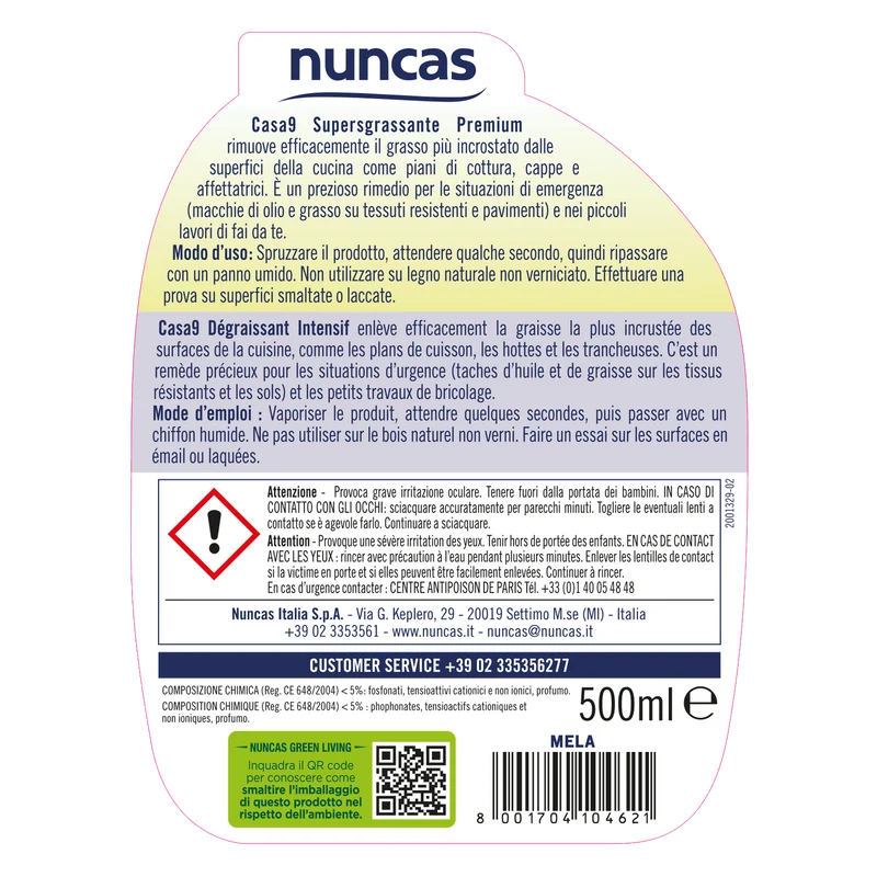 Casa9 Supersgrassante Premium Multiuso Mela Verde - 500ml