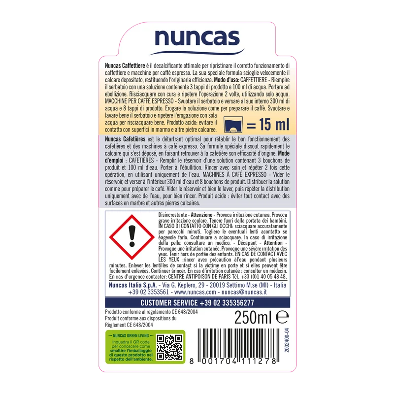 Caffettiere Decalcificante Liquido - 250ml