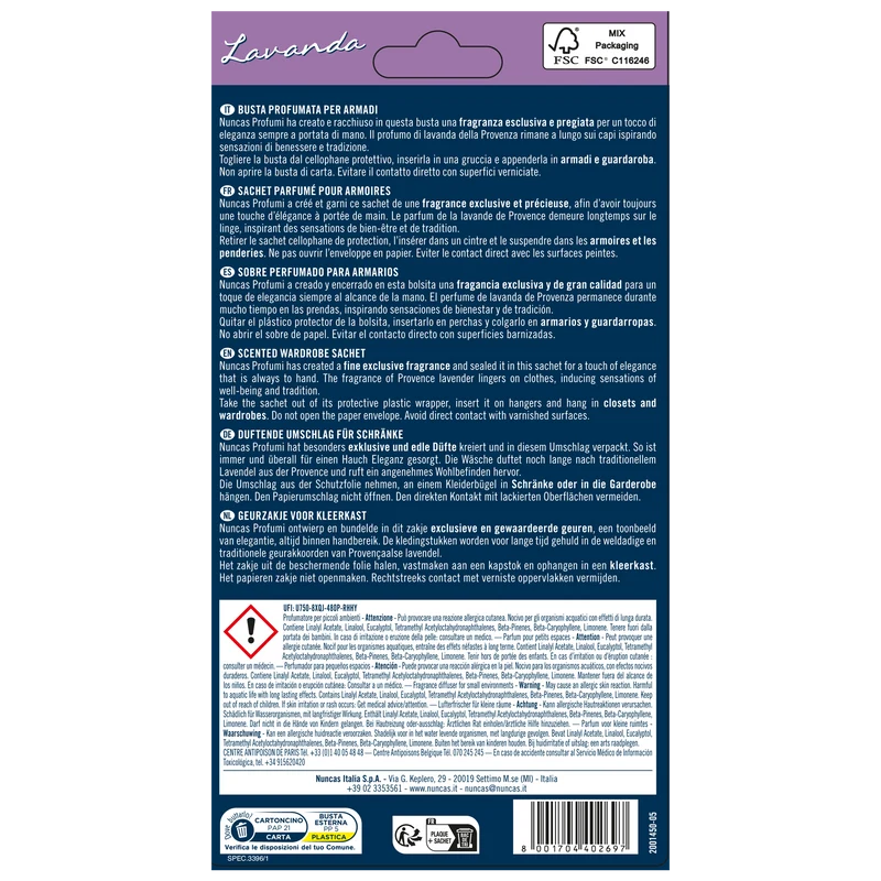 Buste Profumate per Armadi Lavanda - 1 Pezzo