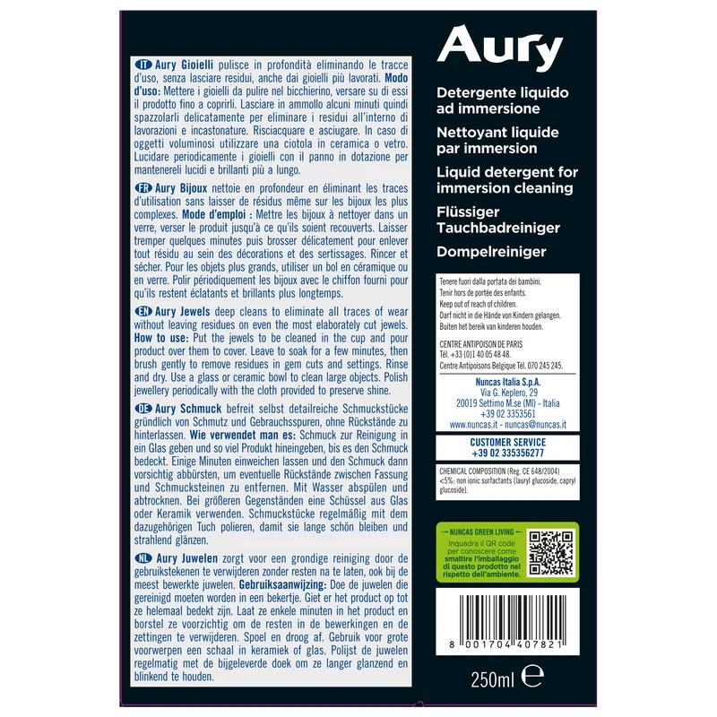 Aury Detergente Gioielli - 250ml