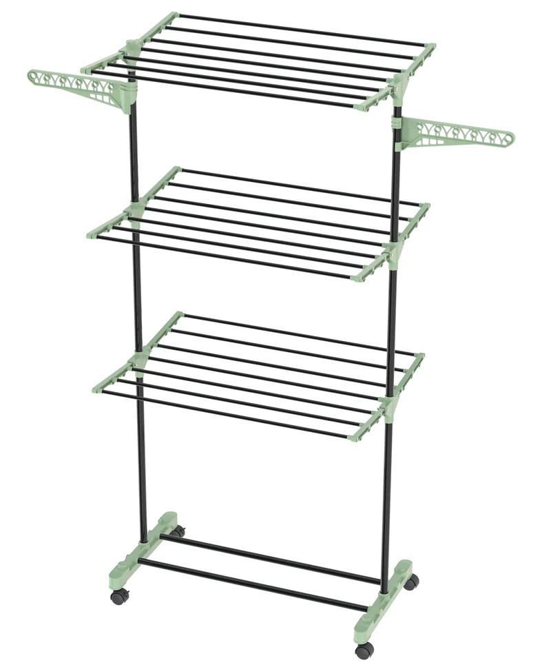Colombo Stendibiancheria Verticale Cactus ST1016S 16 m 3 Livelli con Ruote e Portagrucce