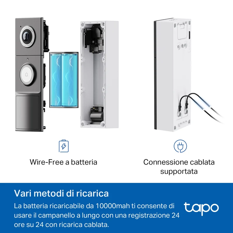 Tapo D235 + H500 HomeBase – Kit Videocitofono Smart con Storage Locale