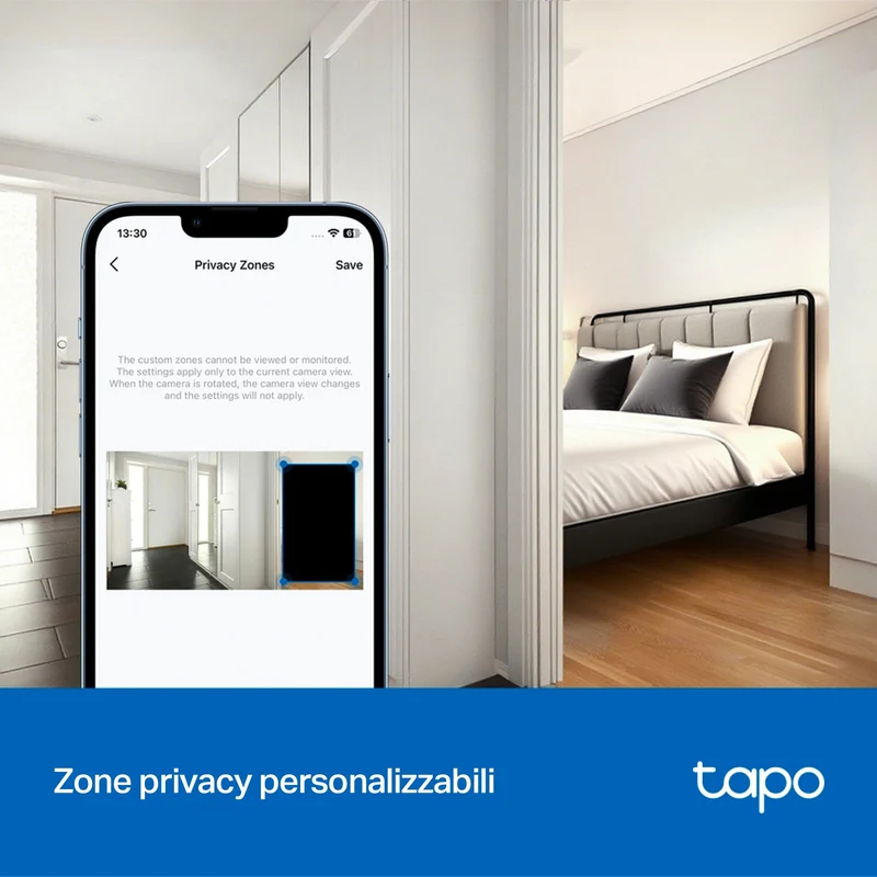 Tapo C250 Telecamera WiFi Interno 4K 8MP, 360° PTZ, Rilevamento AI