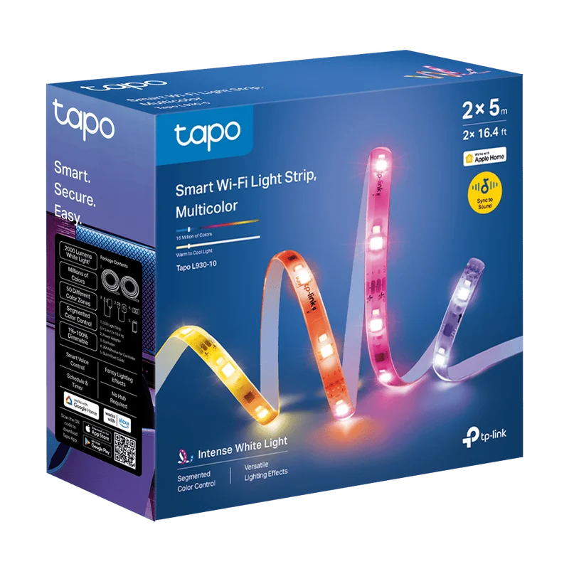 Tapo L930-10 Striscia LED Smart WiFi Multicolore 10m, Zone Colore, Alexa