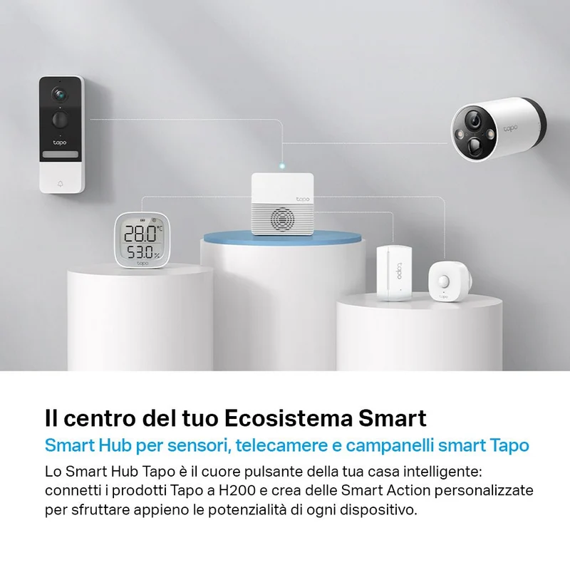Tapo H200 Smart Hub, Allarme e Campanello Integrato, Storage MicroSD Locale
