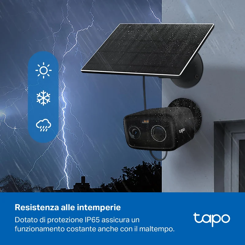 Tapo C401 KIT Telecamera WiFi Esterno 1080P 2MP Batteria con Pannello Solare