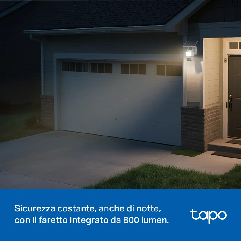Tapo C615F KIT Telecamera WiFi Esterno 2K 3MP con Pannello Solare, 360° PTZ