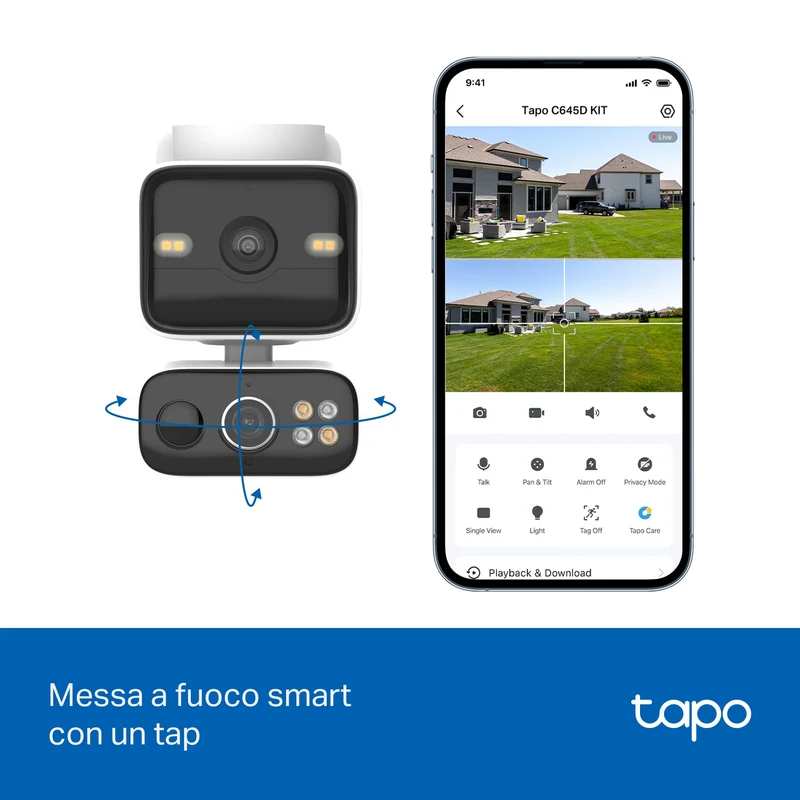 Tapo C645D KIT + H500 HomeBase – Kit di Sicurezza 2K con Doppio Obiettivo