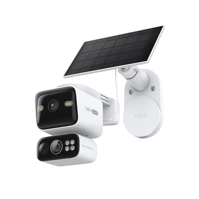 Tapo C645D KIT Telecamera WiFi Esterno 2K Doppio Obiettivo Solare, 360° PTZ