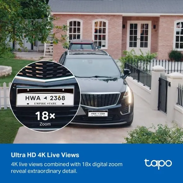 Tapo C465 Telecamera WiFi Esterno 4K 8MP Batteria Solare, Starlight IP65