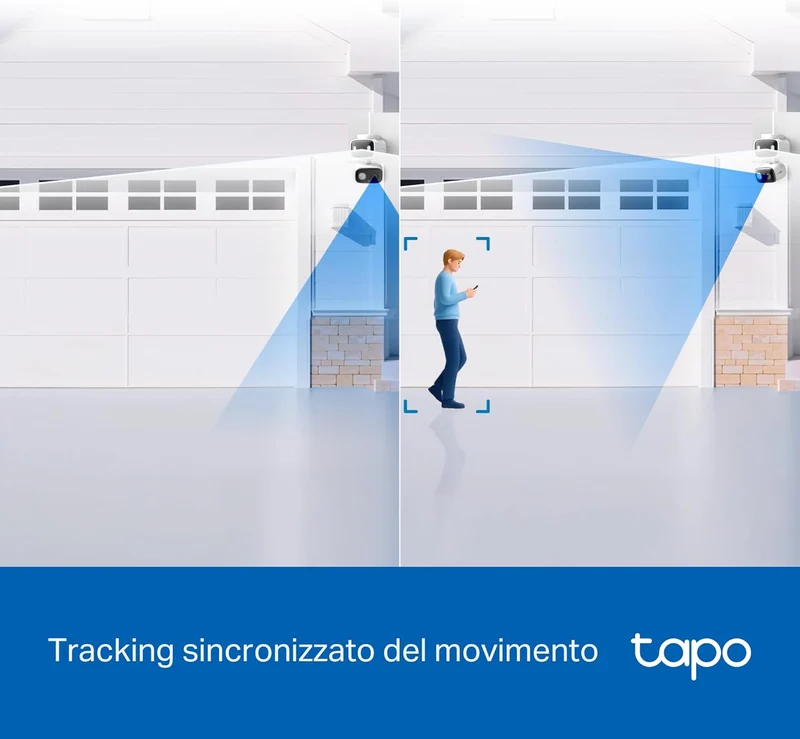 Tapo C246D Telecamera WiFi Esterno Doppio Obiettivo 3MP+3MP, 360° PTZ