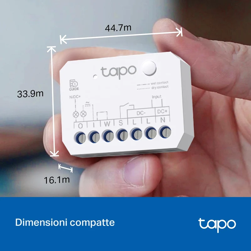 Tapo S110E Modulo Smart Relè WiFi Bluetooth, Contatto Asciutto/Bagnato