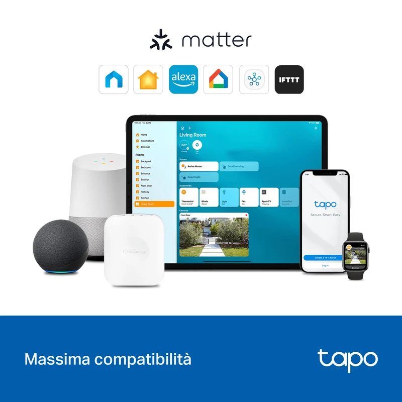 Tapo S110E Modulo Smart Relè WiFi Bluetooth, Contatto Asciutto/Bagnato