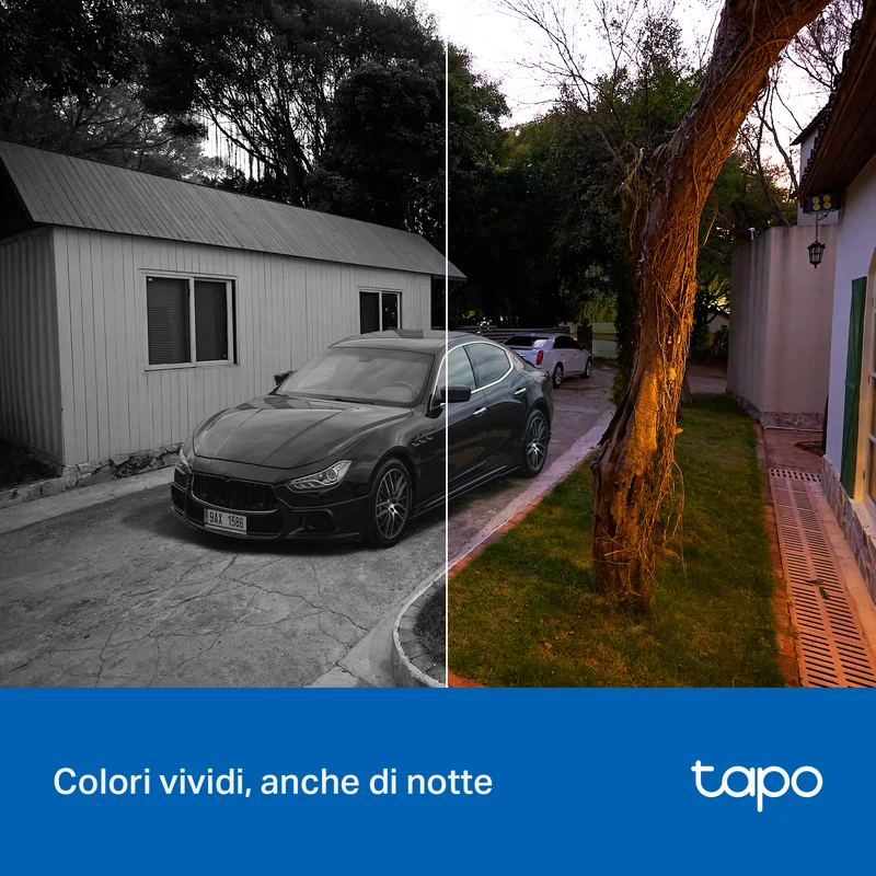 Tapo C216 Telecamera WiFi Interno/Esterno 2K 3MP, Visione a Colori, 360° PTZ